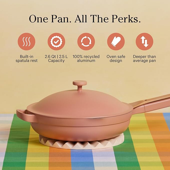 Our Place Always Pan 2.0 | 10.5" Ceramic Pan with Modular Lid, Steamer Basket & Spatula | Patented 10-in-1 Nonstick, Non-Toxic Cookware Made Without PFAS | Induction & Oven-Safe up to 450째F | Spice
