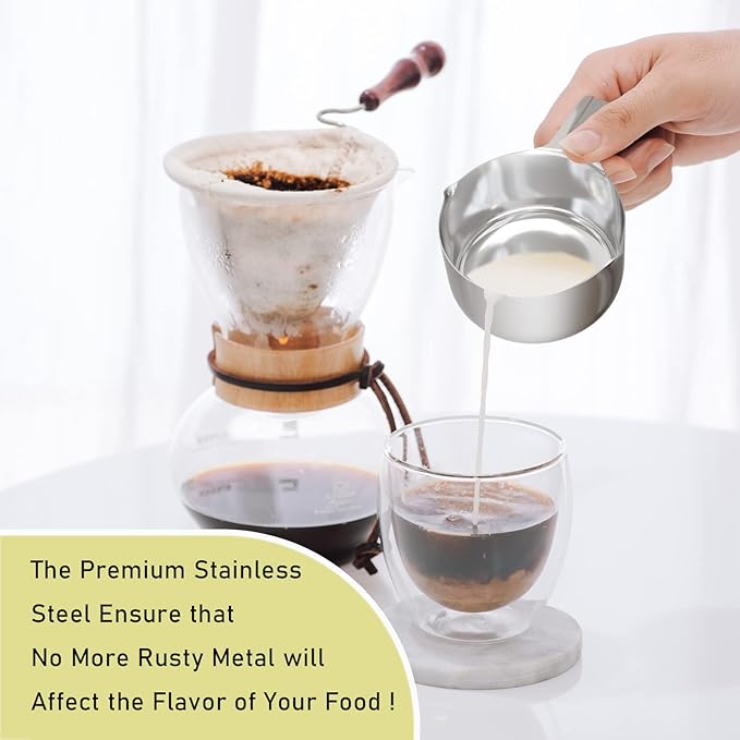 BERYLER 1PCS 2Cup (480ml, 16oz) Single Measuring Cup, Stainless Steel Measure Scoop, Metric and US Measurement, Dishwasher Safe