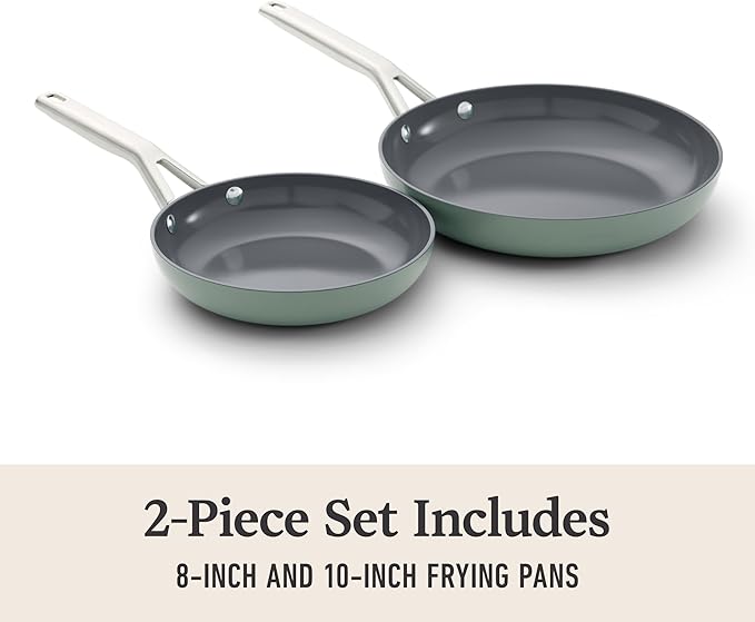 Calphalon짰 Ceramic Nonstick 8" and 10" Frying Pan Set, Silver Ash