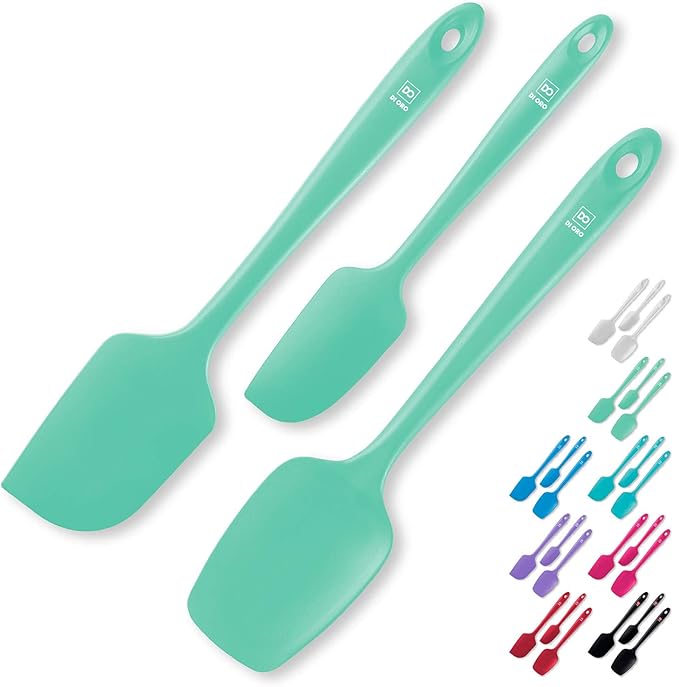 DI ORO Silicone Spatula Set - Rubber Kitchen Spatulas for Baking, Cooking, & Mixing - 600째F Heat-Resistant & BPA Free Silicone Scraper Spatulas for Nonstick Cookware - Dishwasher Safe (3pc, Mint)