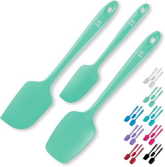 DI ORO Silicone Spatula Set - Rubber Kitchen Spatulas for Baking, Cooking, & Mixing - 600째F Heat-Resistant & BPA Free Silicone Scraper Spatulas for Nonstick Cookware - Dishwasher Safe (3pc, Mint)