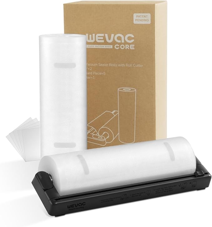 Wevac Vacuum Sealer Bags Rolls with Dispenser, 11"x50' (2 Pack) ??Heavy Duty, Leakproof Food Storage for Sous Vide, Meal Prep & Freezer ??Compatible with Food Saver