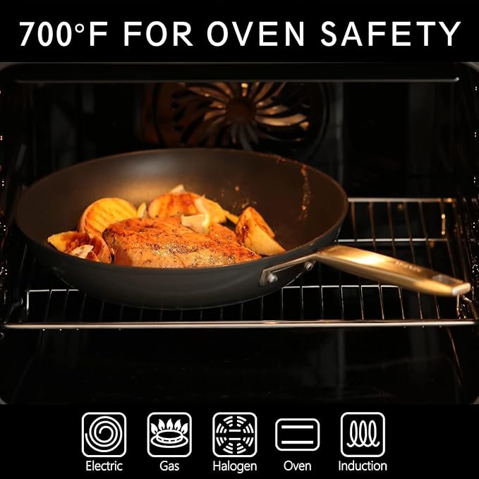 MsMk Small Egg Pan竊? 1/2 inch Titanium and Ceramic Nonstick Omelette Pan竊똕mall Frying Pan Safe for Induction竊똕cratch-resistant竊똎ven Safe to 700째F Pan for Cooking, Dishwasher Safe