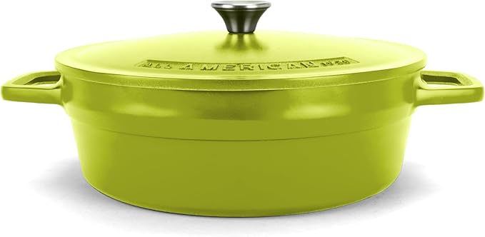 All American 1930 - Dutch Oven - The Saucier Set, Kelp Green - 5.5qt Capacity - Perfect for Sauces, Soups & Simmering - Non Stick & PFAS Free - Made in the USA