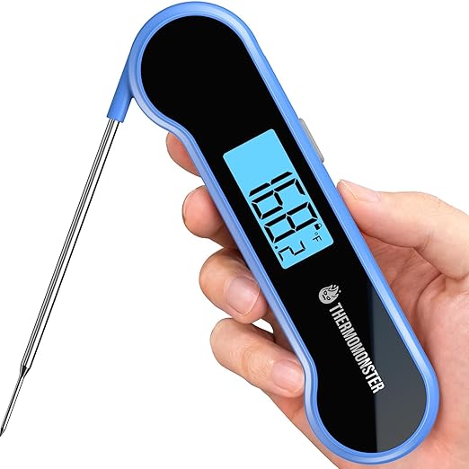 0.5 Sec Instant Read Meat Thermometer Digital with 짹0.5??Precision, Food Thermometer for Cooking Kitchen Gadgets, Oven Grill Candy BBQ Essentials Accessories, Gifts for Him Dad Men Birthday, Blue