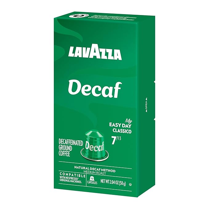 Lavazza Espresso Maestro Decaf (DEK) Aluminum Capsules Compatible with Nespresso* Original Machines, Medium Espresso Roast, Arabica and Robusta Blend (60 Capsules) - Packaging May Vary