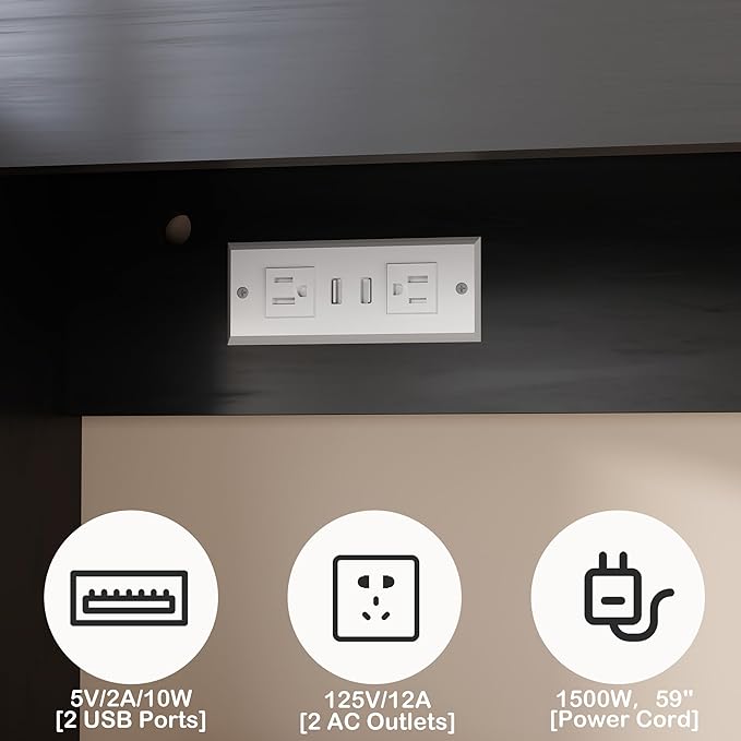 Kitchen Pantry Cabinet with Hutch: 71" Black Tall Kitchen Pantry Storage Cabinet with Drawers, 3 Glass Doors, Countertop, Hutch with Microwave Shelf and Charging Station for Dining Room (Black)