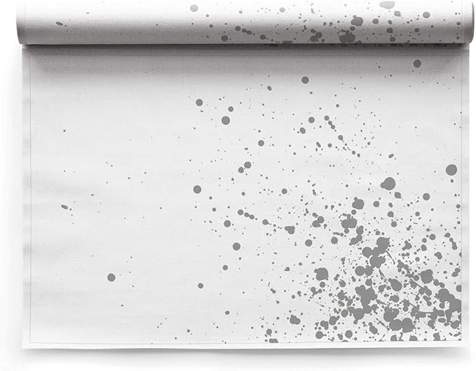 MY DRAP Washable and Reusable Cloth Placemat - 17.7 x 12.6 in (6 Per Roll, Linen Silver Splash)