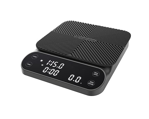 Maestri House S3 Coffee Scale with Timer, 3kg/0.1g Rechargeable Digital Scale, 3 Brew Modes, Adjustable Ratios & Flow Rate Display, Barista-Grade for Pour-Over, Espresso, French Press ??Grey