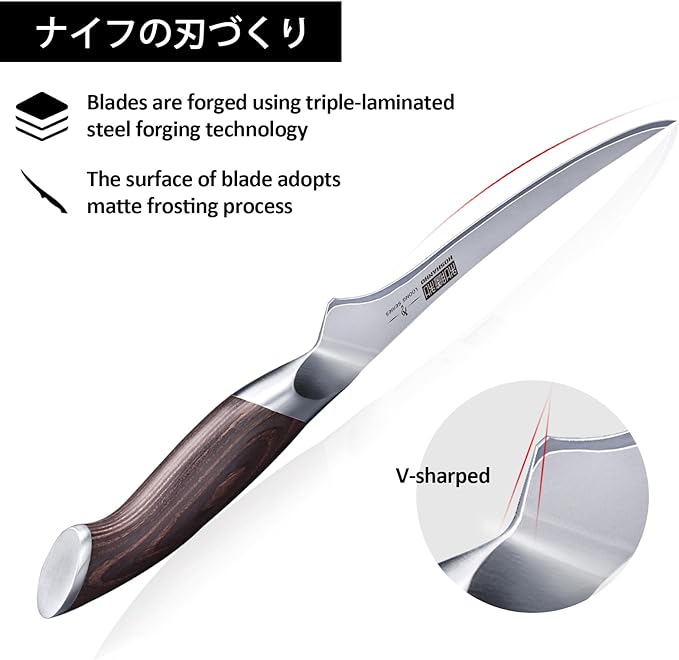 HOSHANHO Fillet Knife 7 Inch, Super Sharp Boning Knife in High Carbon Stainless Steel, Professional Japanese Fish Knives for Meat Poultry Cutting
