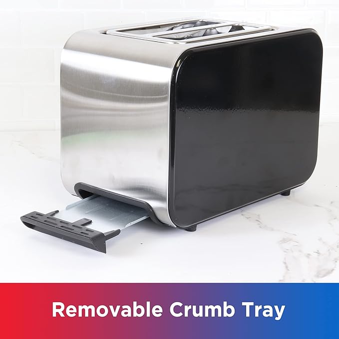 Total Chef toaster 2 slice - large wide slot, fast commercial countertop toasted toasters, with space saving modern stainless steel for bread bagel Waffles, retro quick clear popup tostadora de pan