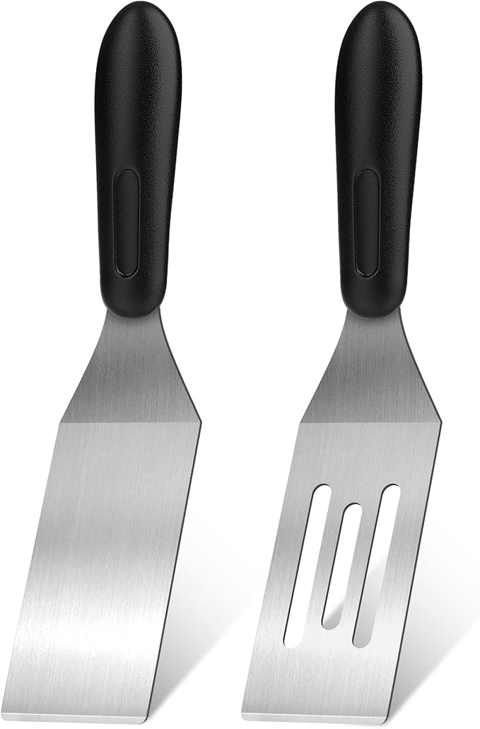 Stainless Steel Spatula Set,Mini Serving Spatula for Kitchen Use,Metal Spatula for Cooking with Heat Resistant Handle,Metal Spatulas for kitchen use for Pancakes?갟asagna?갃rownies?갅ake and Cookie (2PC)