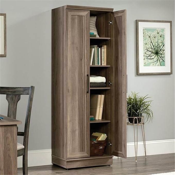 BOWERY HILL Engineered Wood Storage Cabinet in Salt Oak Finish