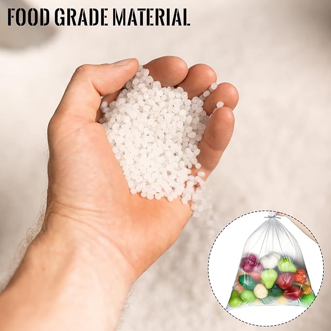 Teling 50 Pack 5 Gallon Bucket Liner Bags Clear Ice Bucket Liners Turkey Brine Disposable Marinating Container Bag for Storage Food, Leak Proof竊?0 x 28 Inches(3 Mil)