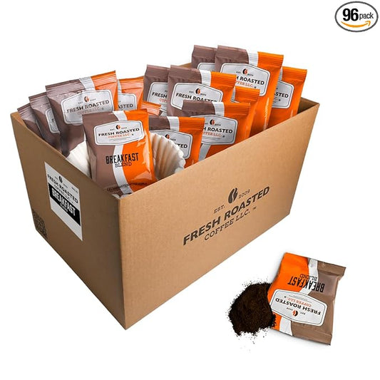 Fresh Roasted Coffee, Breakfast Blend, Kosher, Pre-Ground Fractional Packs, 2.25 Ounce, 96 Count