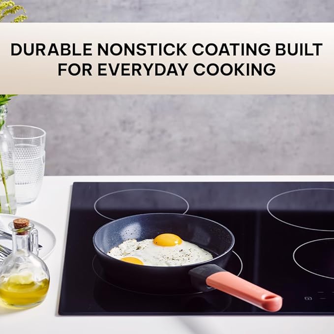 Brabantia Tasty+ 8??Nonstick Frying Pan ??PFAS/PFOA/PTFE Free Ceramic Skillet with Stay?멌ool Handle, Easy Clean, Even Heating, Ideal for Eggs & Small Meals