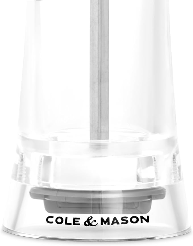 Cole & Mason Bromley Pepper Mill, 6" - Pepper Grinder with Ultra-Sharp Grinding Mechanism - Flavor-Enhancing Pepper Shaker - Refillable Mill with Adjustable Grinding - Acrylic, Pepper Mill