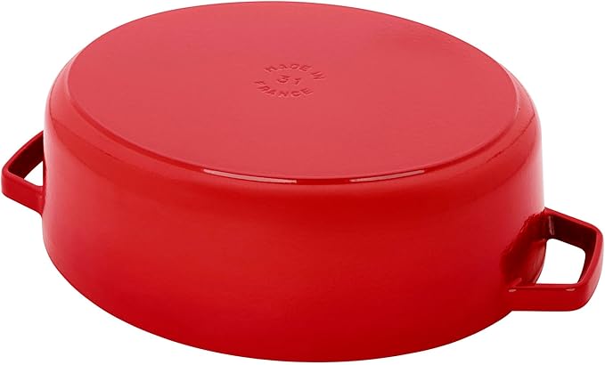 STAUB Cast Iron 6.25-qt Shallow Oval Dutch Oven, Cherry