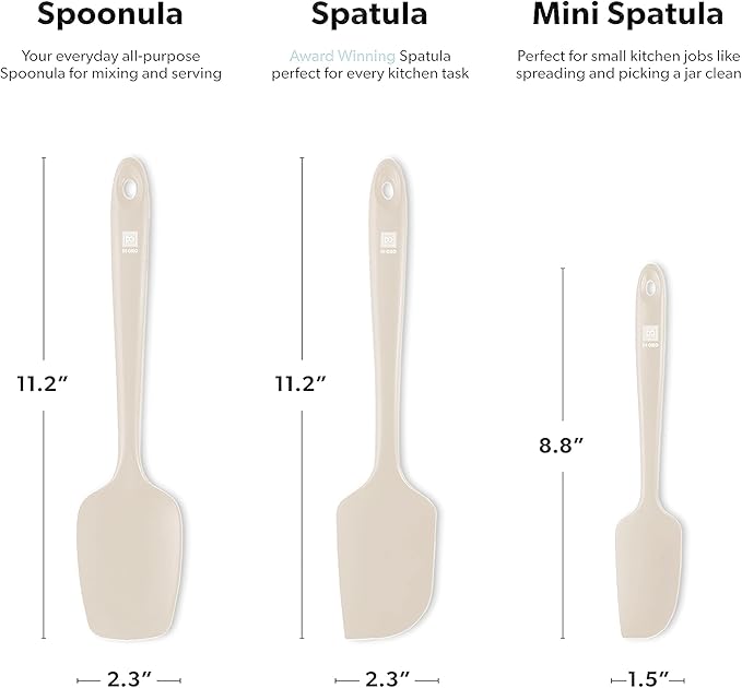 DI ORO Silicone Spatula Set - Rubber Kitchen Spatulas for Baking, Cooking, & Mixing - 600째F Heat-Resistant & BPA Free Silicone Scraper Spatulas for Nonstick Cookware - Dishwasher Safe (3pc, Clay)