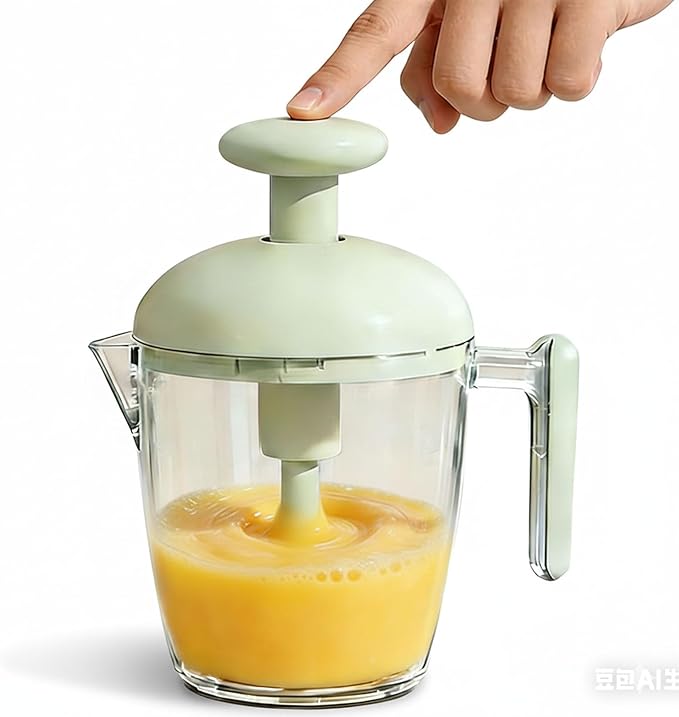 Manual Egg Beater, Manual Hand Mixer with Filter Cup, Multifunctional Press Rotate Mixing Tool with Strainer for Kitchen Baking Cooking