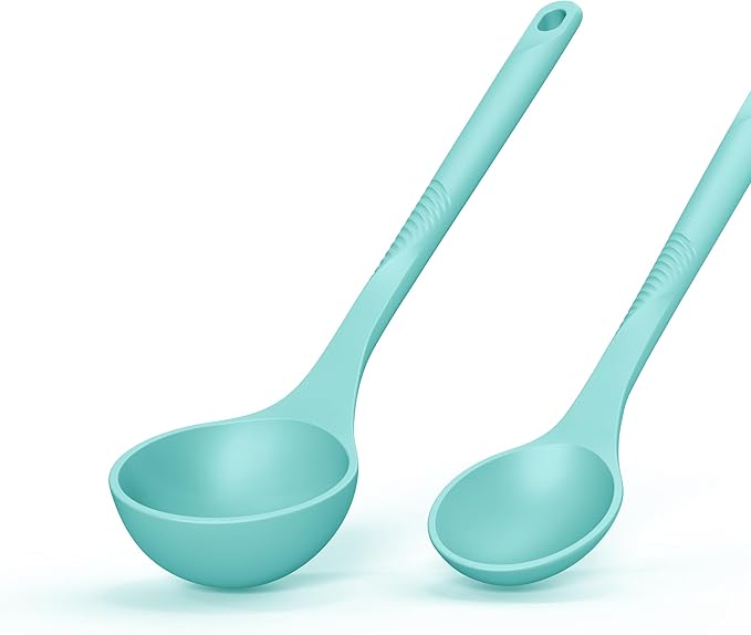 Silicone Cooking Utensils Set - 600째F Heat Resistant, Nonstick Kitchen Utensil Set with Spatulas, Spoons, Whisk, Tongs, BPA Free, Dishwasher Safe (Teal)