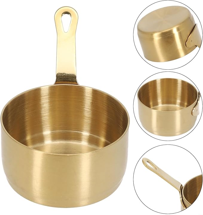 Mini Sauce Pan, Stainless Steel Sauce Pan Chocolate Melting Pot Vinegar Dipping Bowls Barbecue Sauce Bowl Mini Butter Coffee Milk Warmer Pot for Coffee Tea Soup Warming 2PCS (80ML)