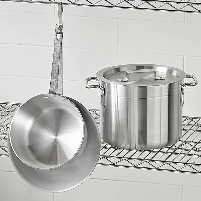 5-Piece Aluminum Cookware Set ??Includes 2.75 Qt & 3.75 Qt Sauce Pans, 8 Qt Stock Pot with Cover, and 10" Fry Pan ??Heavy-Duty Riveted Handles, Superior Heat Distribution (5-Piece Set)