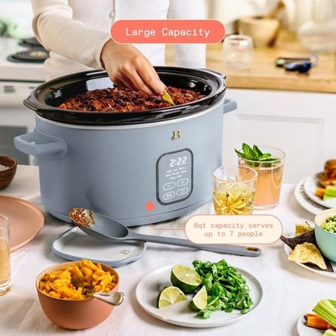 Beautiful 6?‘Quart Programmable Slow Cooker with 5 Presets, Keep?‘Warm, Touch Display & Dishwasher?‘Safe Pot