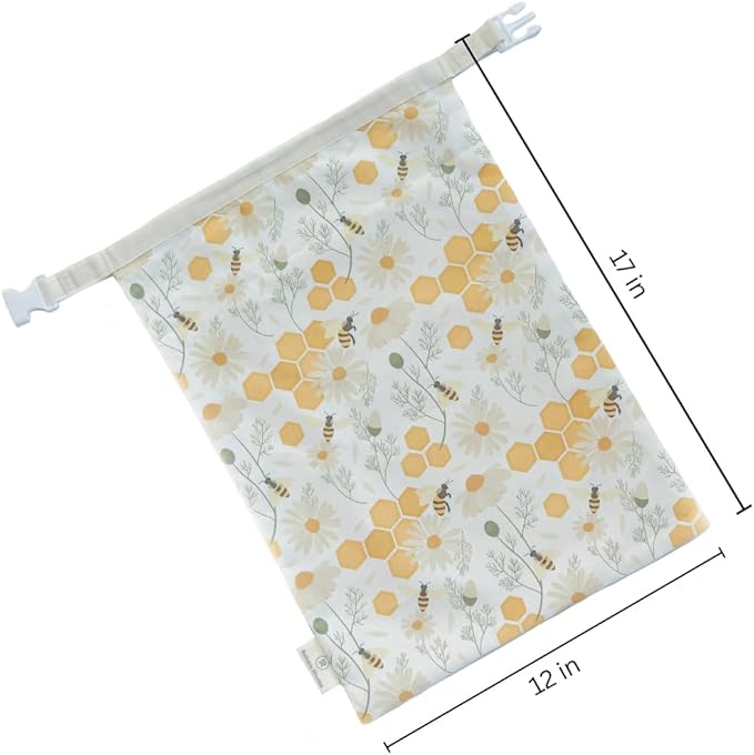 Reusable Beeswax Bread Bag 2 Pack ??2x17 Bread Bag for Homemade Sourdough, Beeswax Coated Organic Cotton Storage Bag for Loaf Baguette, Freezer Safe, Eco-Friendly Wrap Honeybee