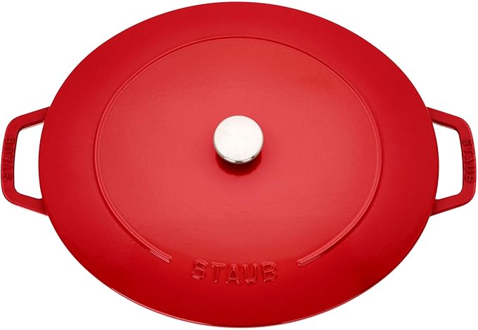 STAUB Cast Iron 6.25-qt Shallow Oval Dutch Oven, Cherry