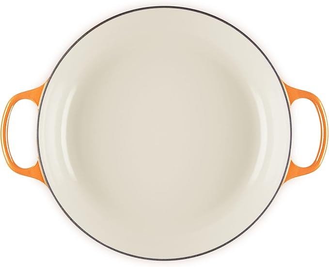 Le Creuset Enameled Cast Iron Signature Braiser 5 qt., Flamme Doree with Crucible Knob