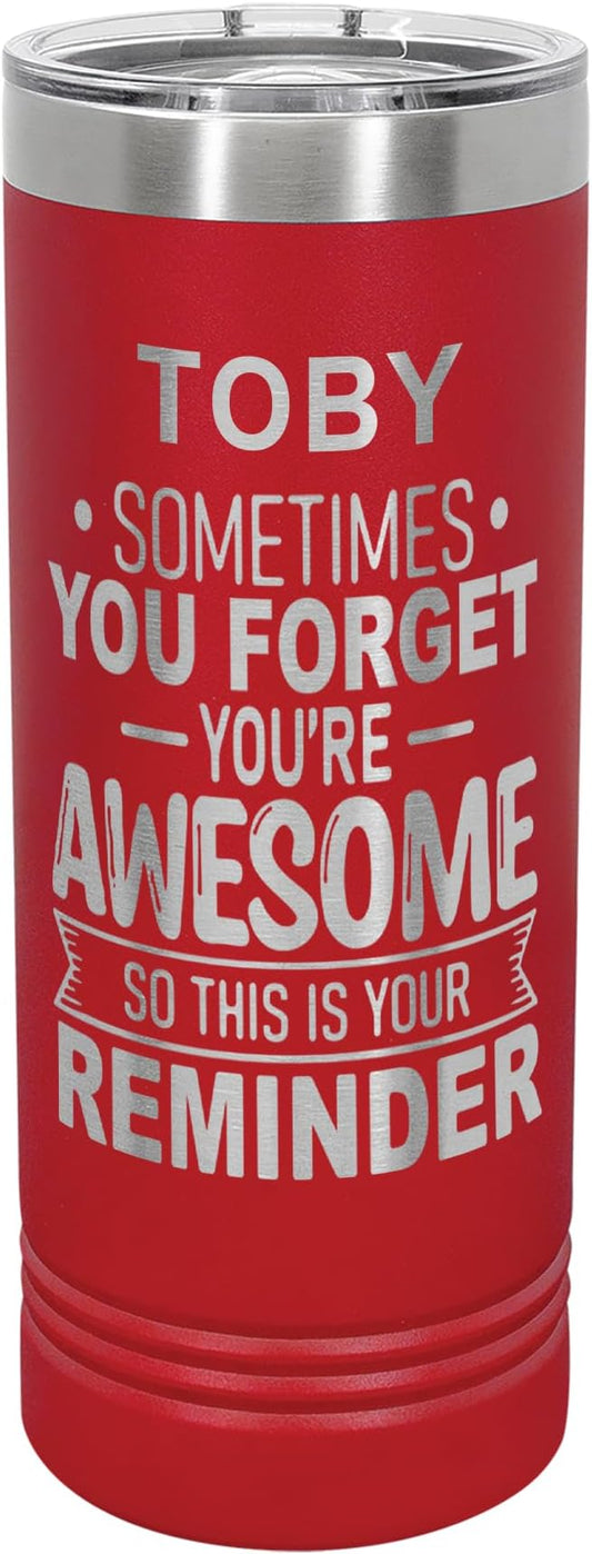 Personalized Inspirational Tumbler, Inspirational Gifts for Men Dad Father Wife Sister Women, Custom Birthday For Him Her, Customized You?셱e Awesome Tumbler, Teacher Coworker Gifts 22oz Red