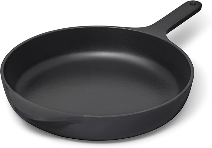 Caraway Cast Iron Skillet - 10.5??Enameled Cast Iron Pan With 3 Layer Enamel Coating - No Seasoning Required - Compatible With All Stovetops - Free From Forever Chemicals - Charcoal