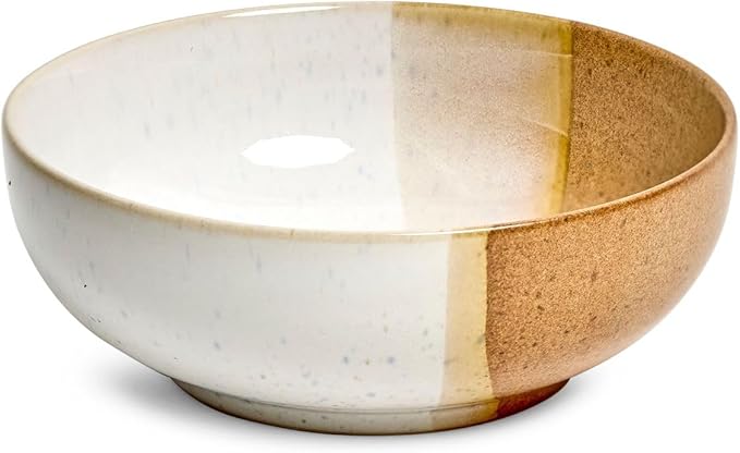 Sango Phoebe 12-Piece Multicolor Stoneware Dinnerware Set ??Service for 4, Plate & Bowl Set, Caramel Stoneware with a Rustic White Glaze, for Daily Dining & Entertainment, Microwave & Dishwasher Safe