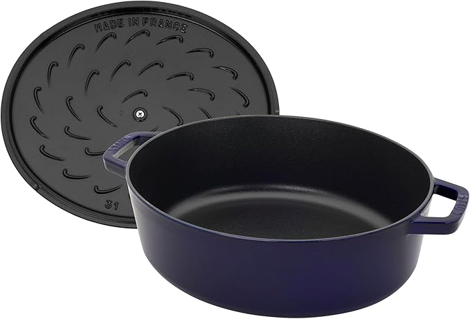 Staub Cast Iron 6.25-qt Shallow Oval Dutch Oven - Dark Blue