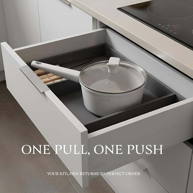 THE ROCK SOHO Ceramic Nonstick Saucepan with Lid, 2 Quarts Non Toxic Small Pot with PPG Fusion Pro Coating?밡othing Sticks, Never Warps, Lasts Longer, Induction Compatible, PTFE, PFOA&PFAS Free, Cream