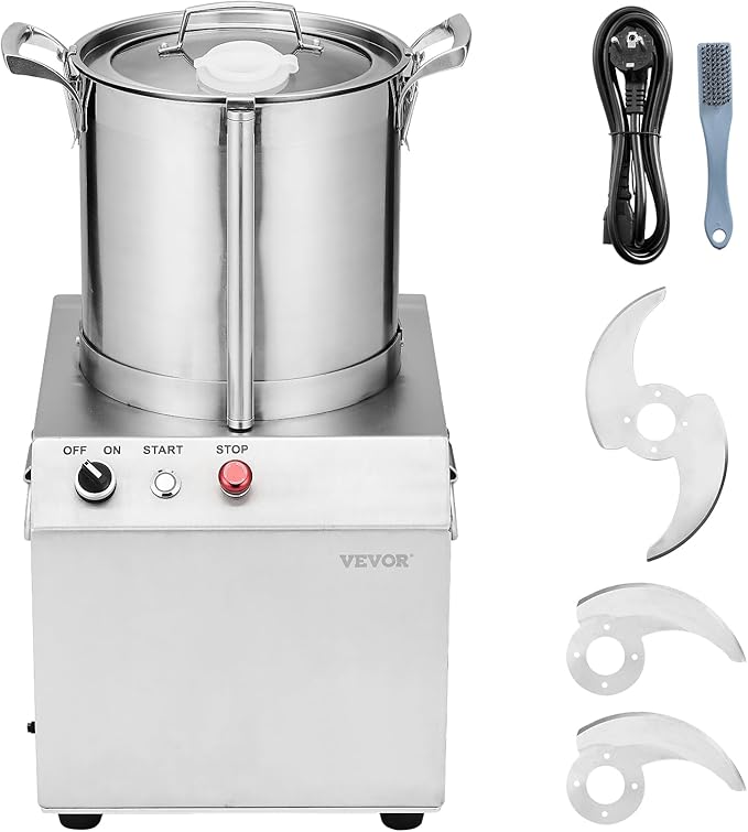 VEVOR Food Processor & Vegetable Chopper, 10.6 Quart Food-Grade Stainless Steel Food Processor Chopper with 2 Extra S-Curve Blades, Idea for Chopping Vegetables, Fruit, Grains, Nuts