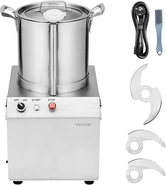 VEVOR Food Processor & Vegetable Chopper, 10.6 Quart Food-Grade Stainless Steel Food Processor Chopper with 2 Extra S-Curve Blades, Idea for Chopping Vegetables, Fruit, Grains, Nuts