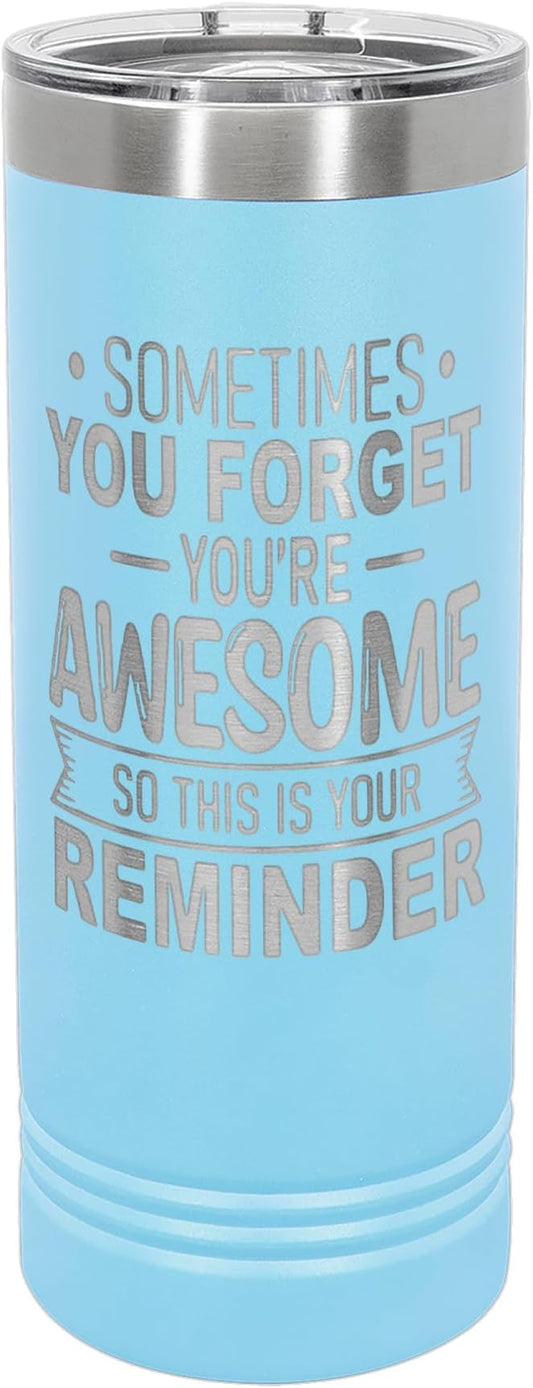 Spotted Dog Company Inspirational Tumbler, Inspirational Gifts for Men Dad Father Wife Sister Women, Birthday For Him Her, You?셱e Awesome Tumbler, Teacher Coworker Gifts 22oz Light Blue