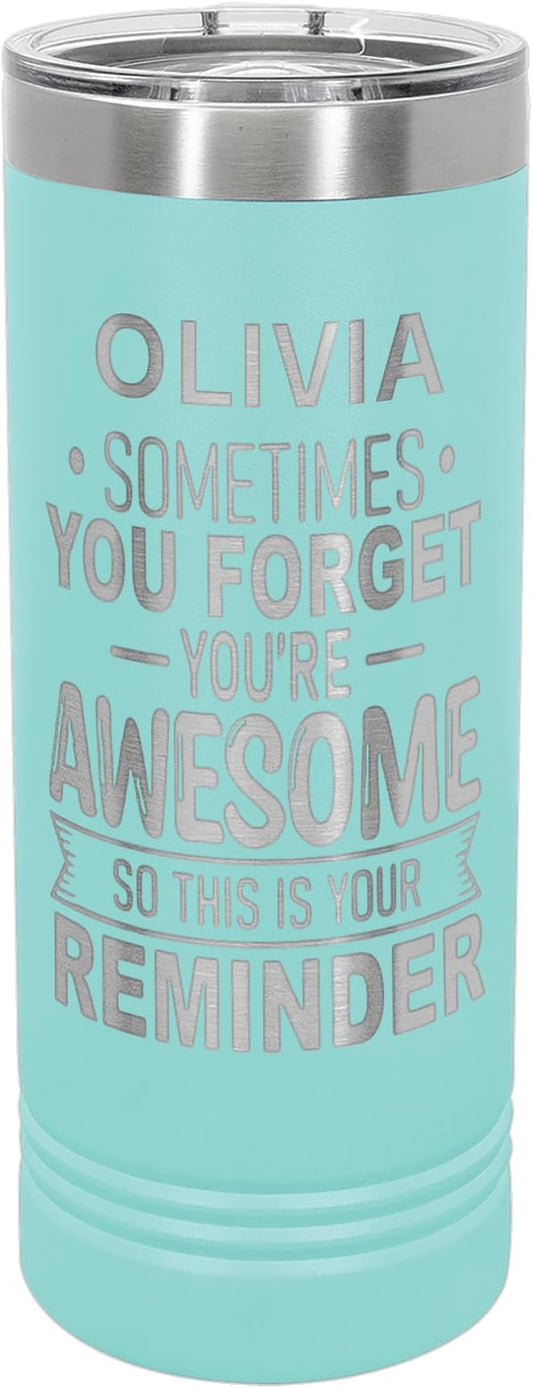 Personalized Inspirational Tumbler, Inspirational Gifts for Men Dad Father Wife Sister Women, Custom Birthday For Him Her, Customized You?셱e Awesome Tumbler, Teacher Coworker Gifts 22oz Teal