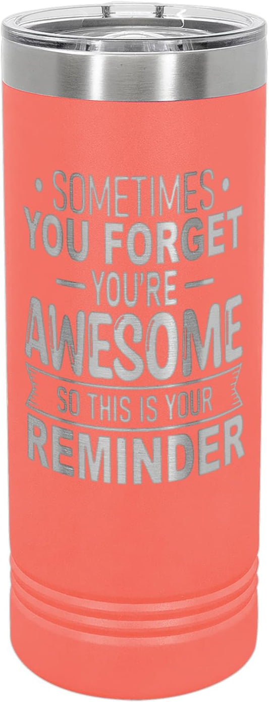 Spotted Dog Company Inspirational Tumbler, Inspirational Gifts for Men Dad Father Wife Sister Women, Birthday For Him Her, You?셱e Awesome Tumbler, Teacher Coworker Gifts 22oz Coral