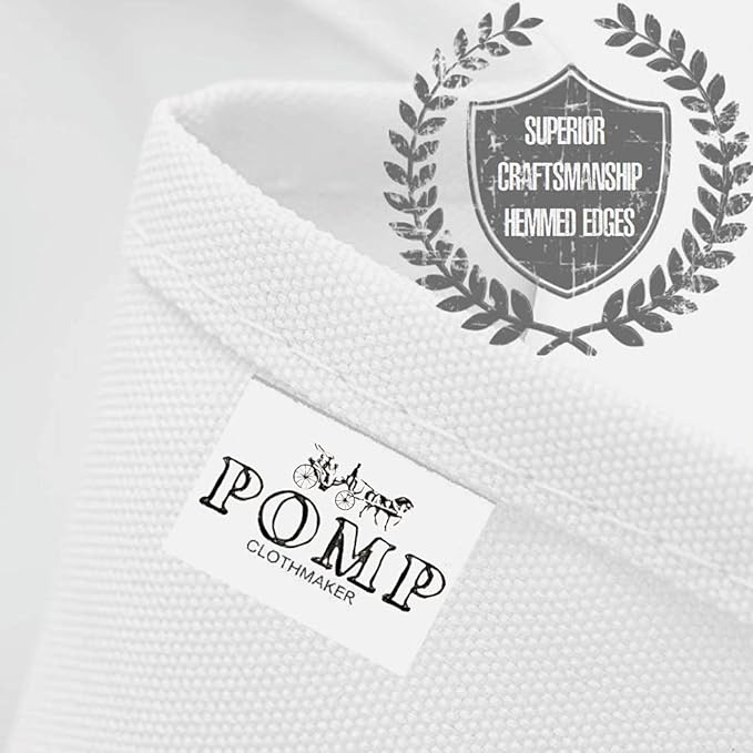 Pomp Pure White 60" x 102" Poplin Polyester Tablecloth (2 Pack) | Wrinkle + Stain Resistant Easy Care Premium Fabric | Fits 6FT Rectangle Table