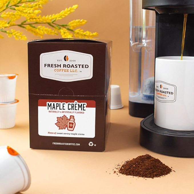 Fresh Roasted Coffee, Maple Cr챔me, Flavored Coffee Pods, 96 Count