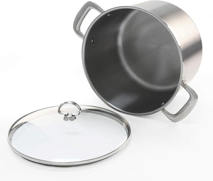 Chantal Induction 21 Steel Stockpot with Glass Tempered Lid (8-Quart)