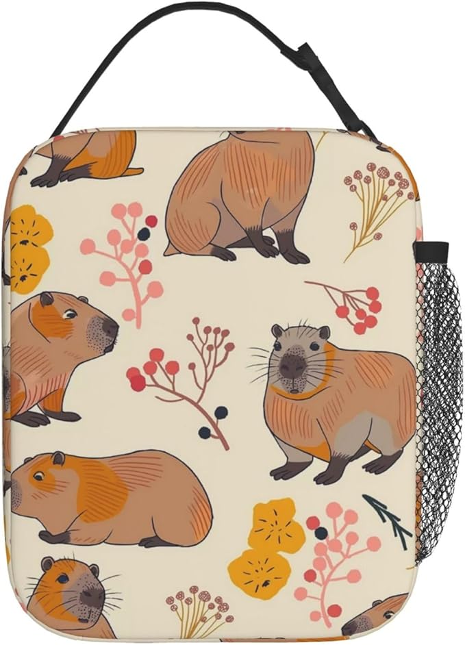 VANZEV Capybara Lunch Box for Adults Women Girls Boys Kids Cute Animal Lunch Box Insulated Cooler Reusable Lunch Bag Container Gifts for Work Office Picnic Travel School