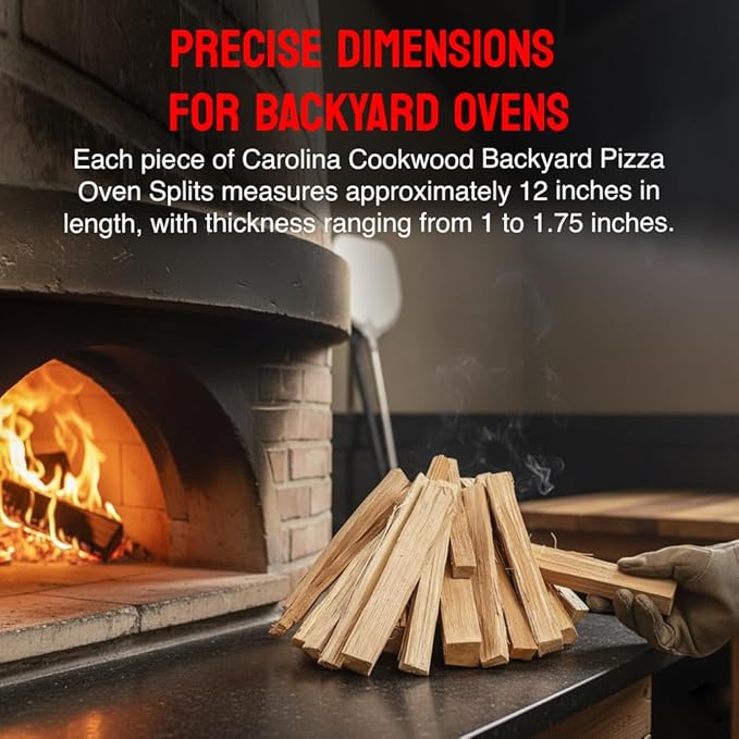 Pizza Oven Wood, 10 to 12?멗nch Firewood Logs, Cherry Hardwood Splits for Wood-Fired Pizza Ovens, USA Made, Sustainably Milled, Approximately 20-25 lbs