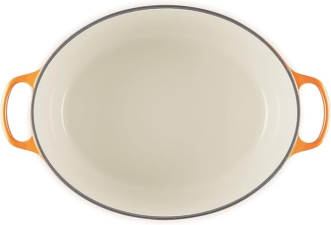 Le Creuset Enameled Cast Iron Signature Oval Dutch Oven, 15.5 qt., Flamme Doree with Crucible Knob