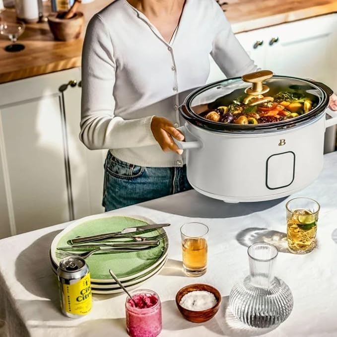Beautiful 6?‘Quart Programmable Slow Cooker with 5 Presets, Keep?‘Warm, Touch Display & Dishwasher?‘Safe Pot