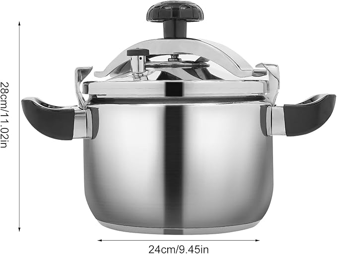 6.35Quart Stainless Steel Pressure Cooker Presto Pressure Canner Secure locking System Pressure Pot Thickened Silicone Ring And Anti-scald Handle Pots and Pans Kitchen Cookware Dishwasher Safe (7L)