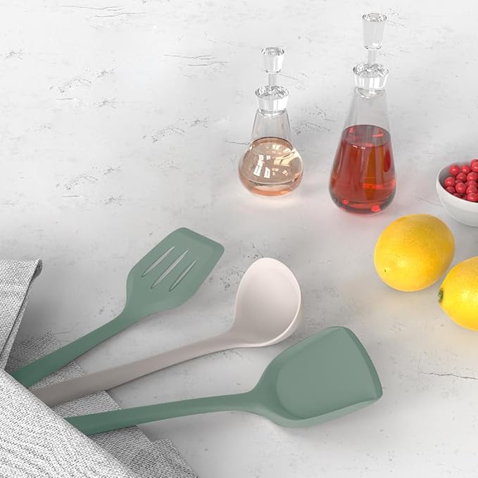 AOTHOD Silicone Cooking Utensils Set - 446째F Heat Resistant Silicone Kitchen Utensils,Spatula,Spoon, Kitchen Utensil Sets Gadgets Tools Set for Nonstick Cookware,Dishwasher Safe BPA FREE (Multicolor)